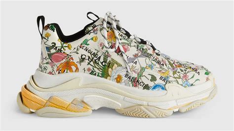 gucci balenciaga floral shoes|gucci x balenciaga beige.